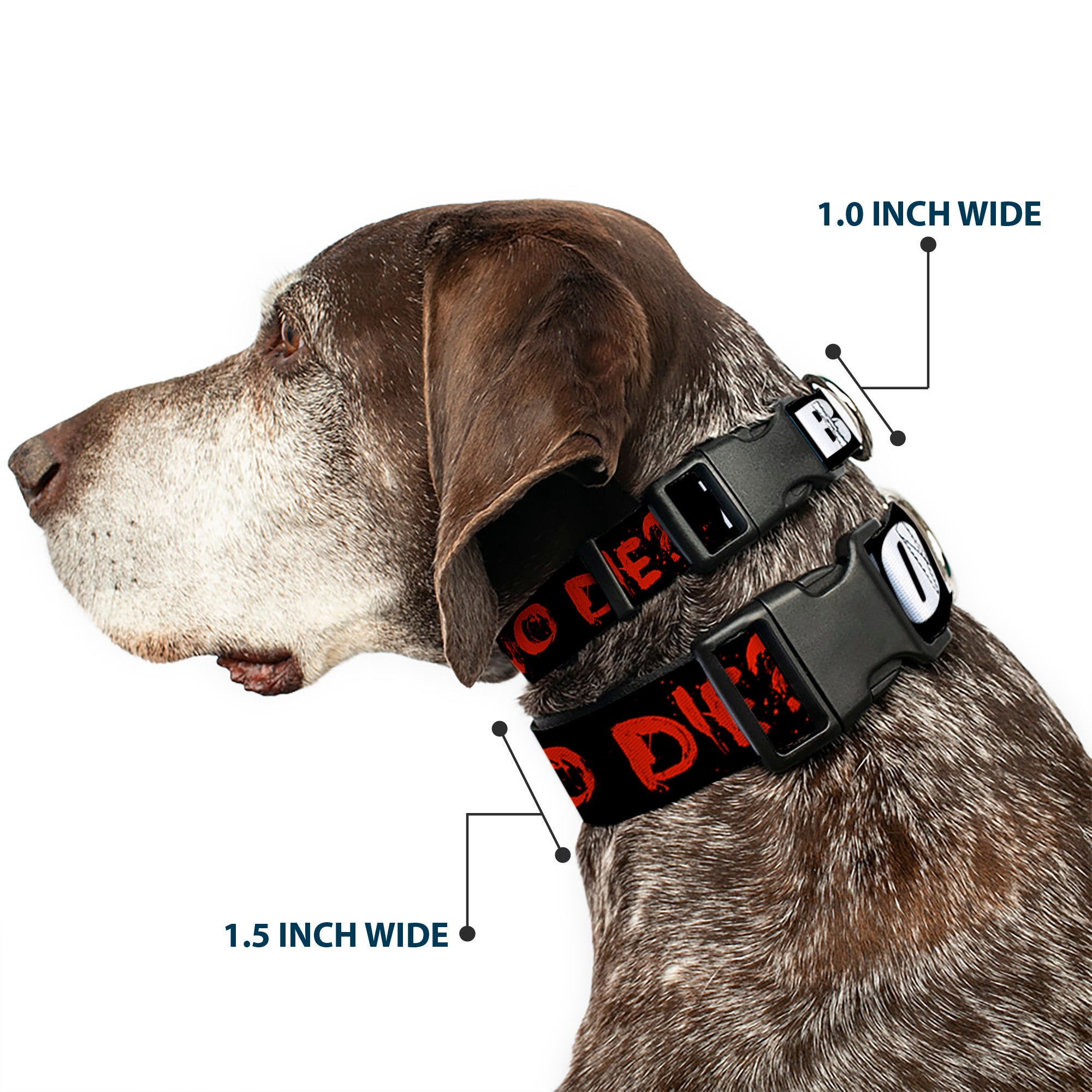 Plastic Clip Collar - Zombies Y U NO DIE Black/White/Red Plastic Clip Collars Buckle-Down