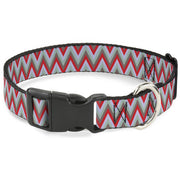 Plastic Clip Collar - Zig Zag White/Tan/Gray/Red Plastic Clip Collars Buckle-Down