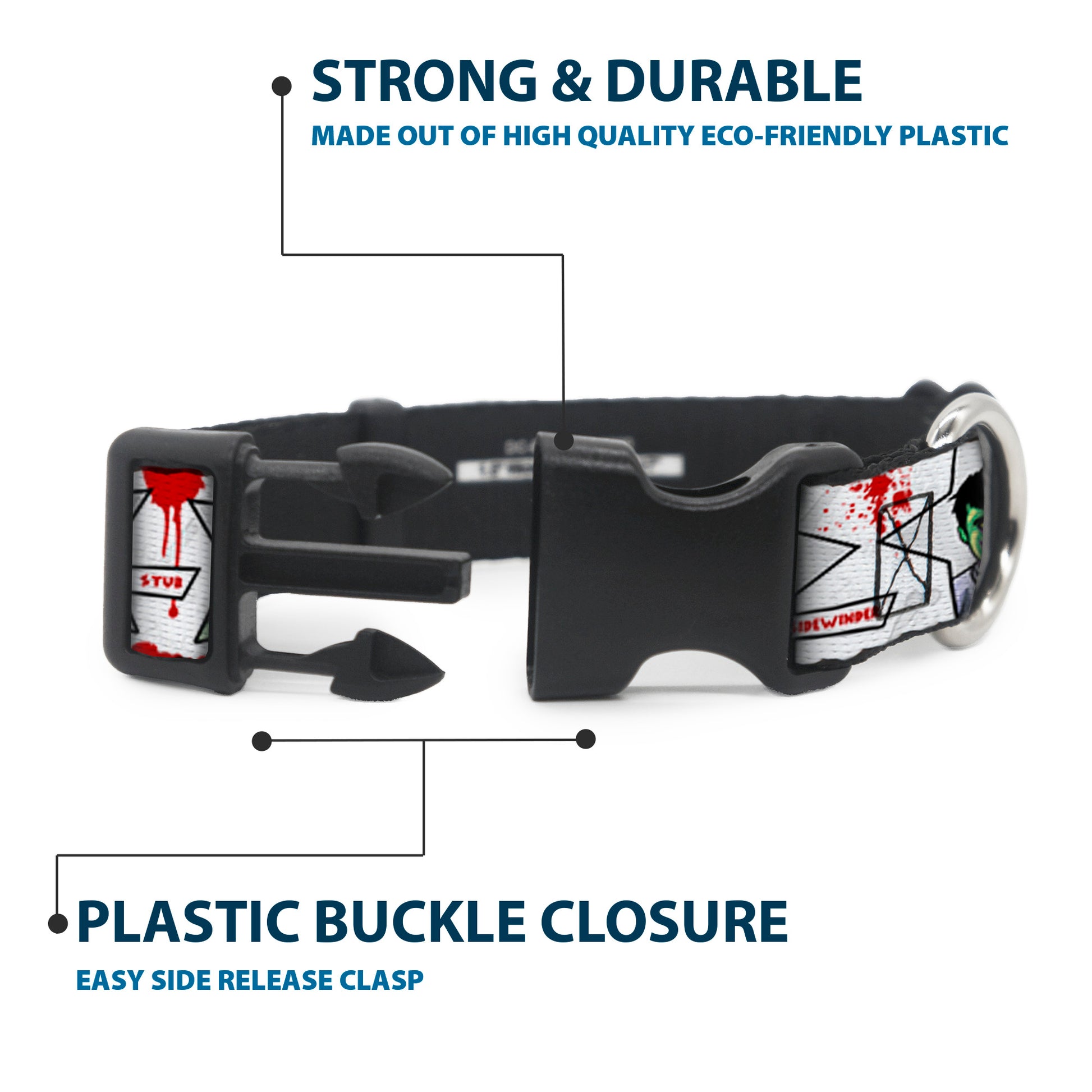 Plastic Clip Collar - Zombie CHOMP! Plastic Clip Collars Buckle-Down