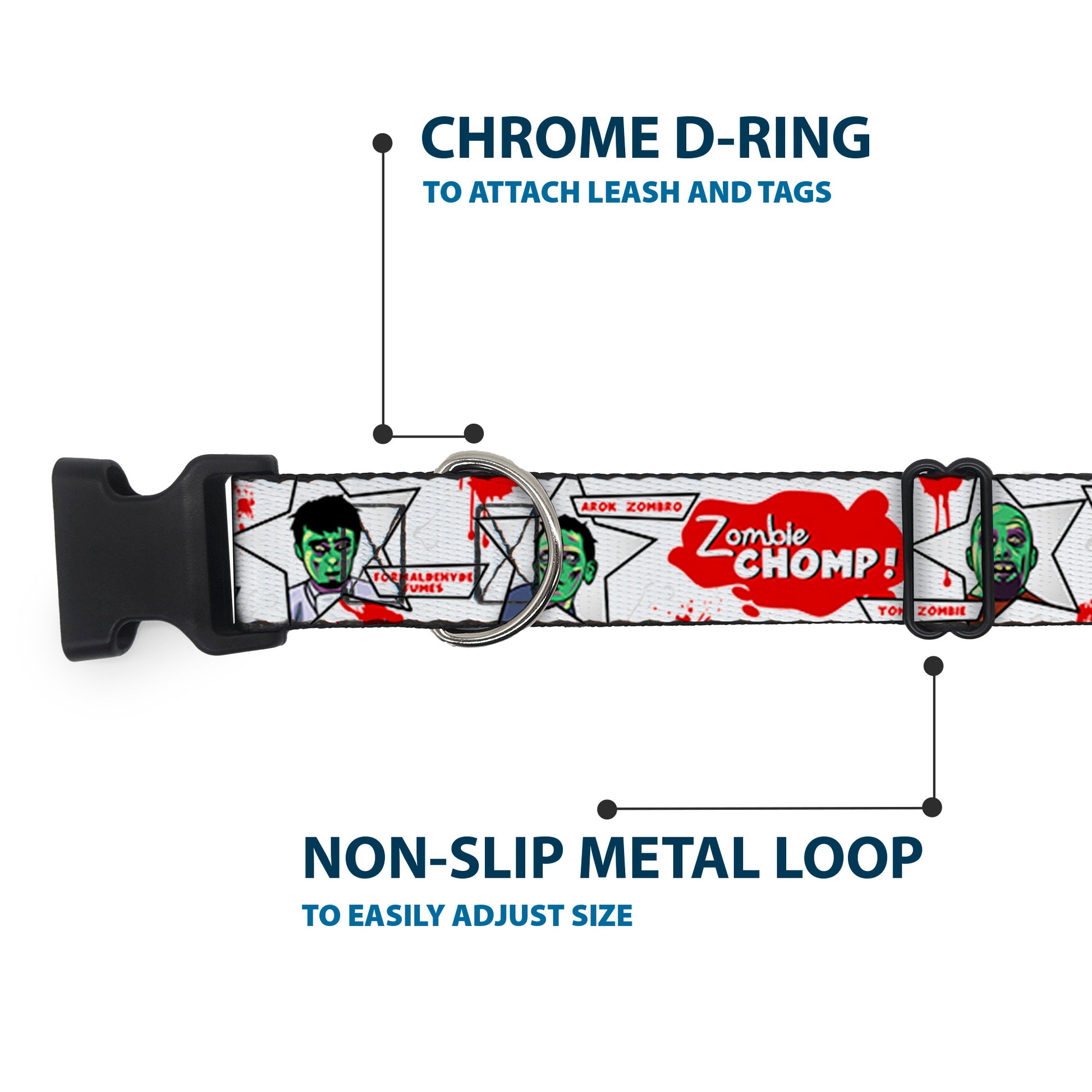 Plastic Clip Collar - Zombie CHOMP! Plastic Clip Collars Buckle-Down