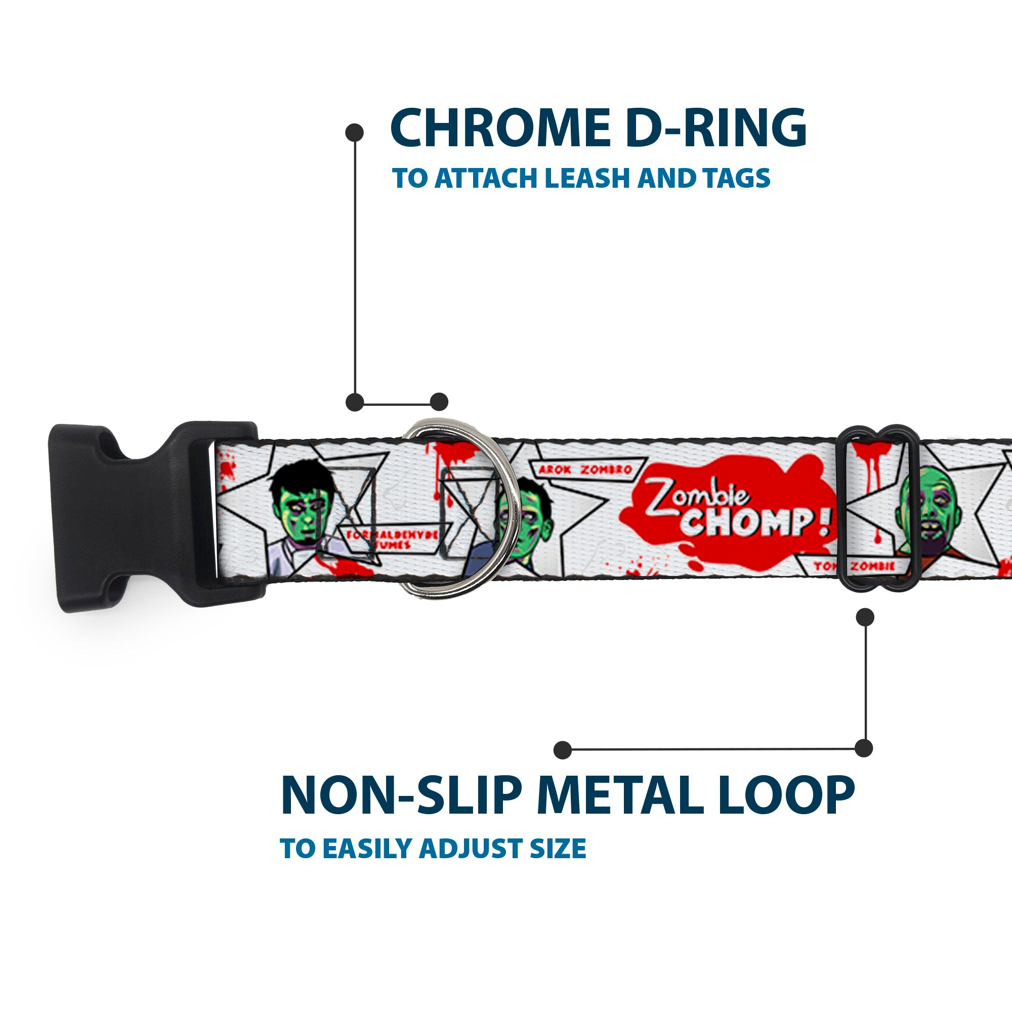Plastic Clip Collar - Zombie CHOMP! Plastic Clip Collars Buckle-Down