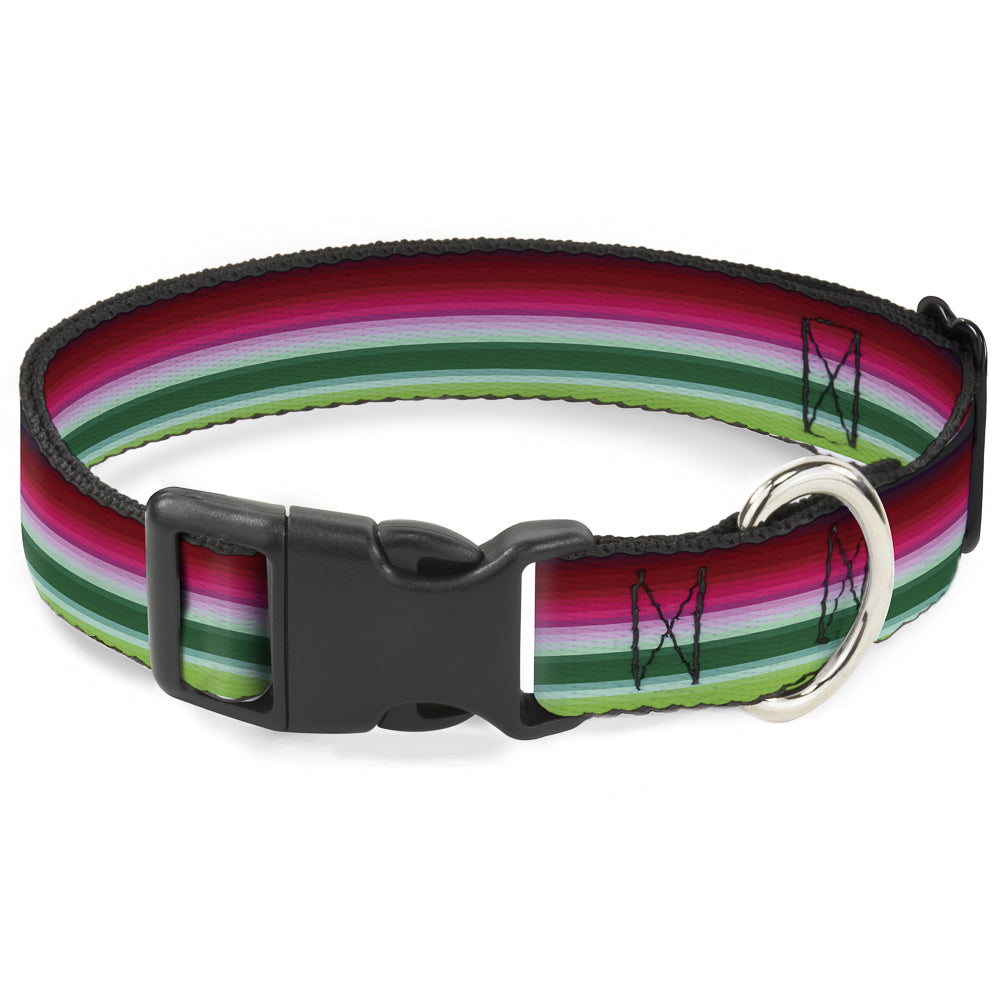 Plastic Clip Collar - Zarape1 Horizontal Red/White/Green Plastic Clip Collars Buckle-Down
