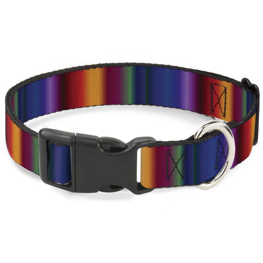 Plastic Clip Collar - Zarape3 Vertical Multi Color Fade Plastic Clip Collars Buckle-Down