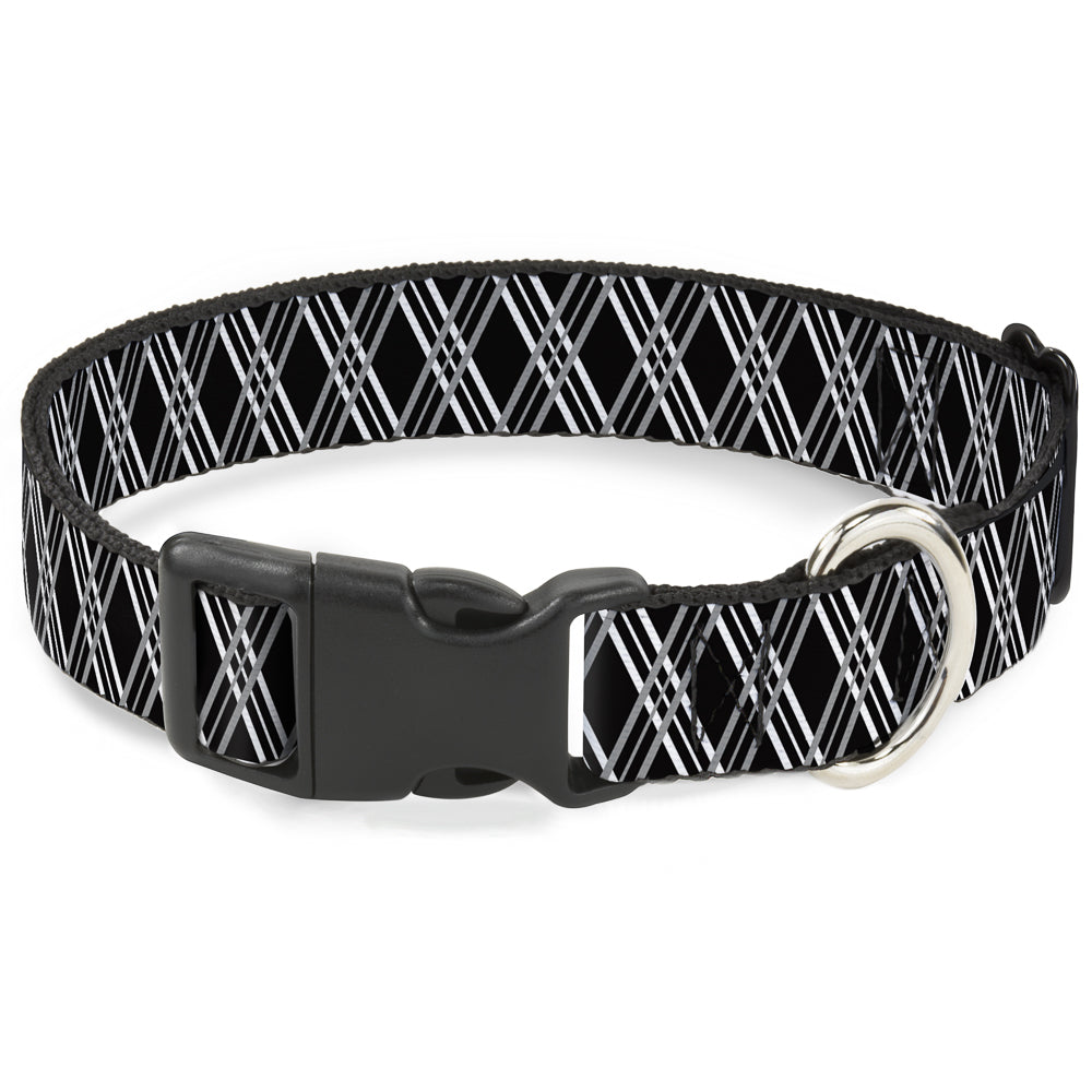 Plastic Clip Collar - Zig Zag Black/Gray/White Plastic Clip Collars Buckle-Down