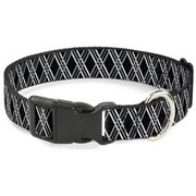 Plastic Clip Collar - Zig Zag Black/Gray/White Plastic Clip Collars Buckle-Down