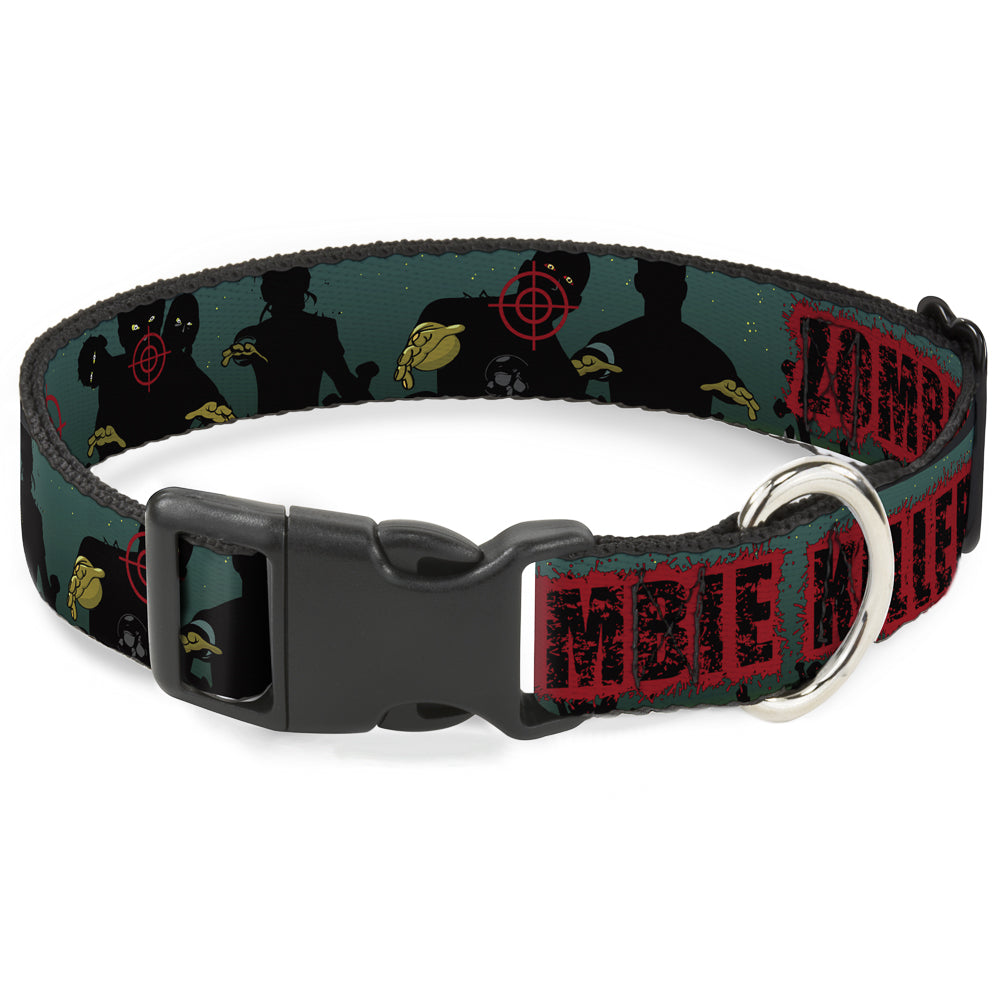 Plastic Clip Collar - ZOMBIE KILLER Zombie March Green/Red/Black Plastic Clip Collars Buckle-Down