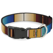 Plastic Clip Collar - Zarape6 Vertical Stripe Gold/Blues/Black/Red Plastic Clip Collars Buckle-Down