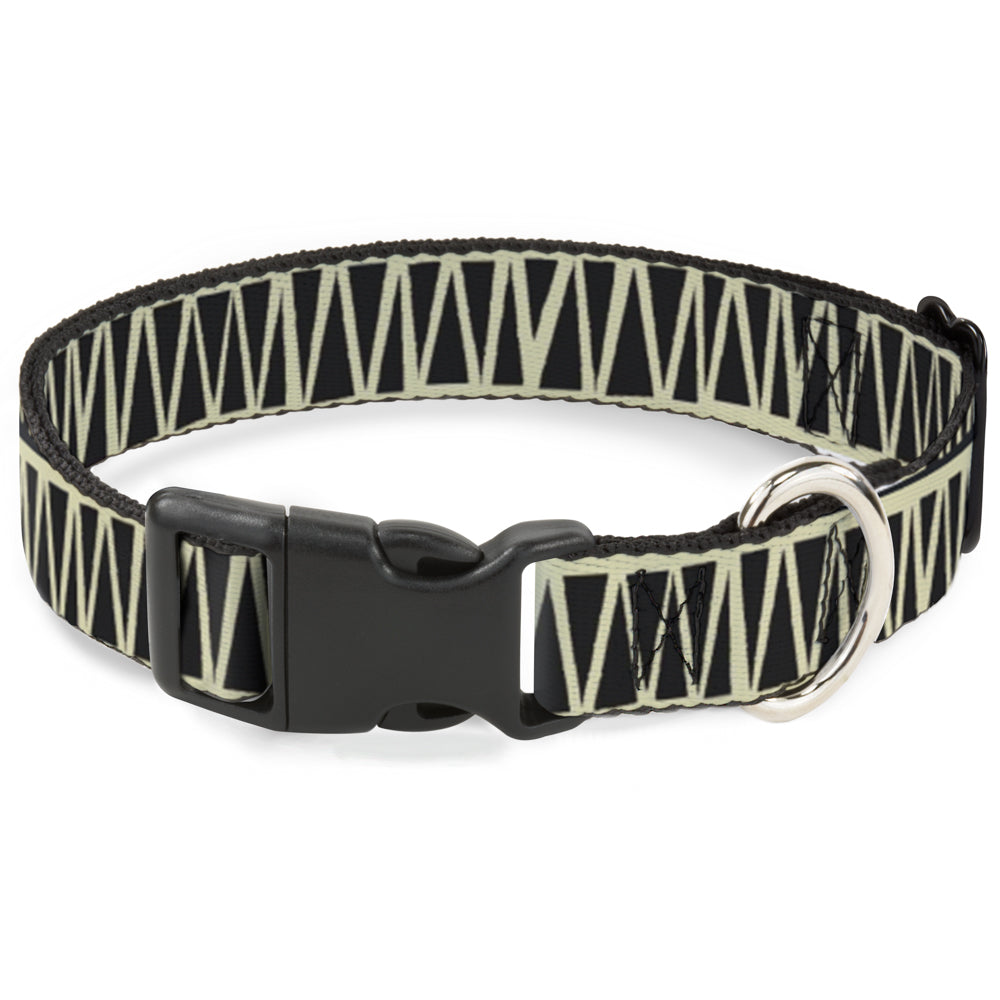 Plastic Clip Collar - Zig Zag Doodle Cream/Black Plastic Clip Collars Buckle-Down