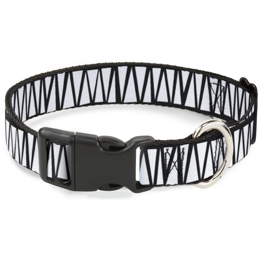 Plastic Clip Collar - Zig Zag Doodle Black/White Plastic Clip Collars Buckle-Down