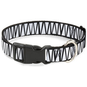 Plastic Clip Collar - Zig Zag Doodle Black/White Plastic Clip Collars Buckle-Down