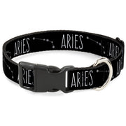 Plastic Clip Collar - Zodiac ARIES/Constellation Black/White Plastic Clip Collars Buckle-Down