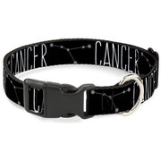 Plastic Clip Collar - Zodiac CANCER/Constellation Black/White Plastic Clip Collars Buckle-Down