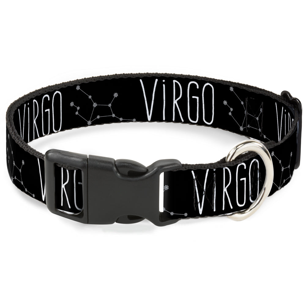 Plastic Clip Collar - Zodiac VIRGO/Constellation Black/White Plastic Clip Collars Buckle-Down