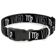 Plastic Clip Collar - Zodiac VIRGO/Symbol Black/White Plastic Clip Collars Buckle-Down