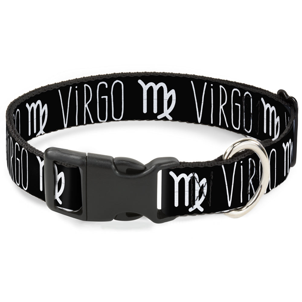Plastic Clip Collar - Zodiac VIRGO/Symbol Black/White Plastic Clip Collars Buckle-Down