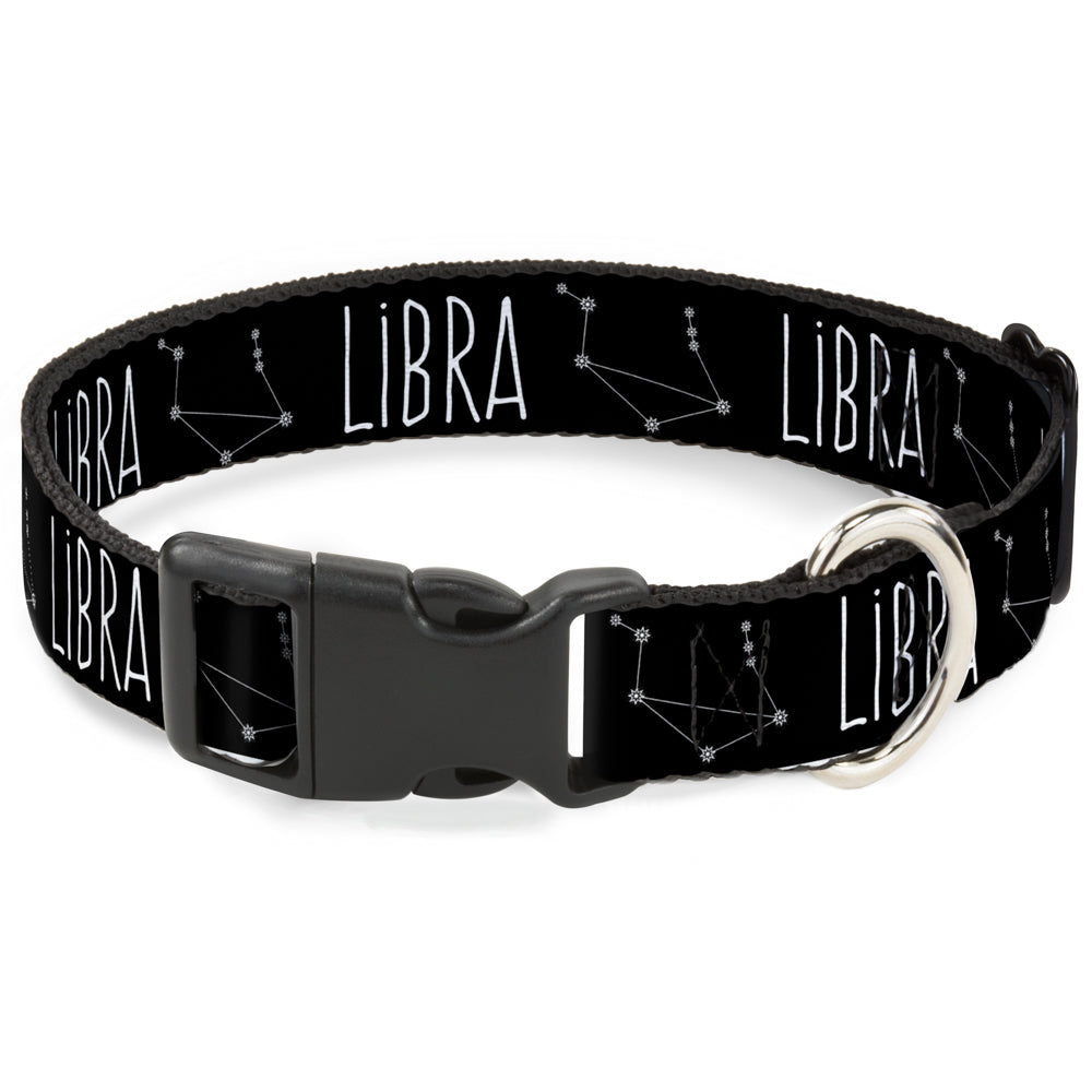 Plastic Clip Collar - Zodiac LIBRA/Constellation Black/White Plastic Clip Collars Buckle-Down