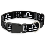 Plastic Clip Collar - Zodiac LIBRA/Symbol Black/White Plastic Clip Collars Buckle-Down