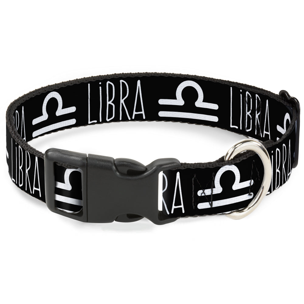 Plastic Clip Collar - Zodiac LIBRA/Symbol Black/White Plastic Clip Collars Buckle-Down