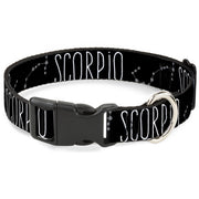 Plastic Clip Collar - Zodiac SCORPIO/Constellation Black/White Plastic Clip Collars Buckle-Down