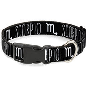 Plastic Clip Collar - Zodiac SCORPIO/Symbol Black/White Plastic Clip Collars Buckle-Down