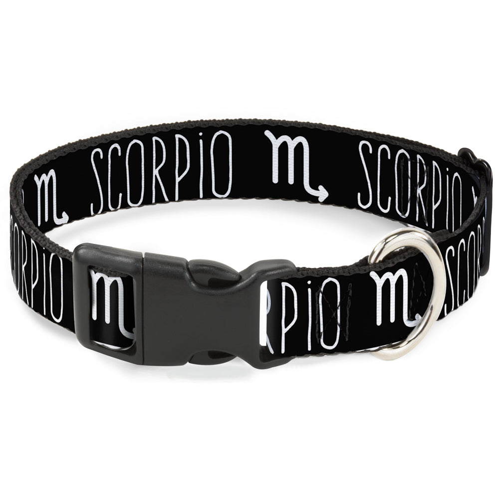 Plastic Clip Collar - Zodiac SCORPIO/Symbol Black/White Plastic Clip Collars Buckle-Down