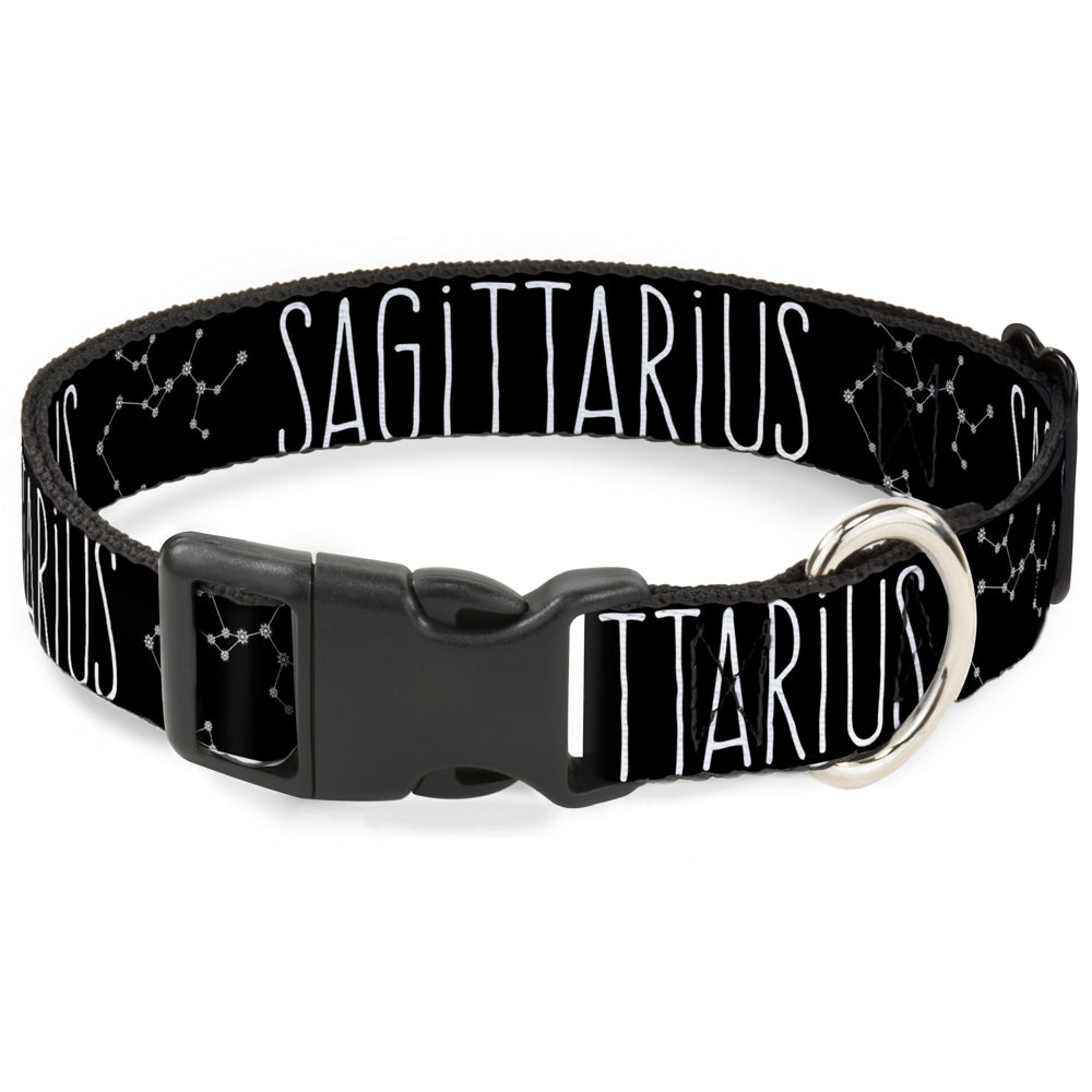 Plastic Clip Collar - Zodiac SAGITTARIUS/Constellation Black/White Plastic Clip Collars Buckle-Down