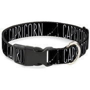 Plastic Clip Collar - Zodiac CAPRICORN/Constellation Black/White Plastic Clip Collars Buckle-Down