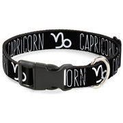 Plastic Clip Collar - Zodiac CAPRICORN/Symbol Black/White Plastic Clip Collars Buckle-Down