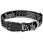 Plastic Clip Collar - Americana Flag/WE THE PEOPLE Black/White Plastic Clip Collars Buckle-Down