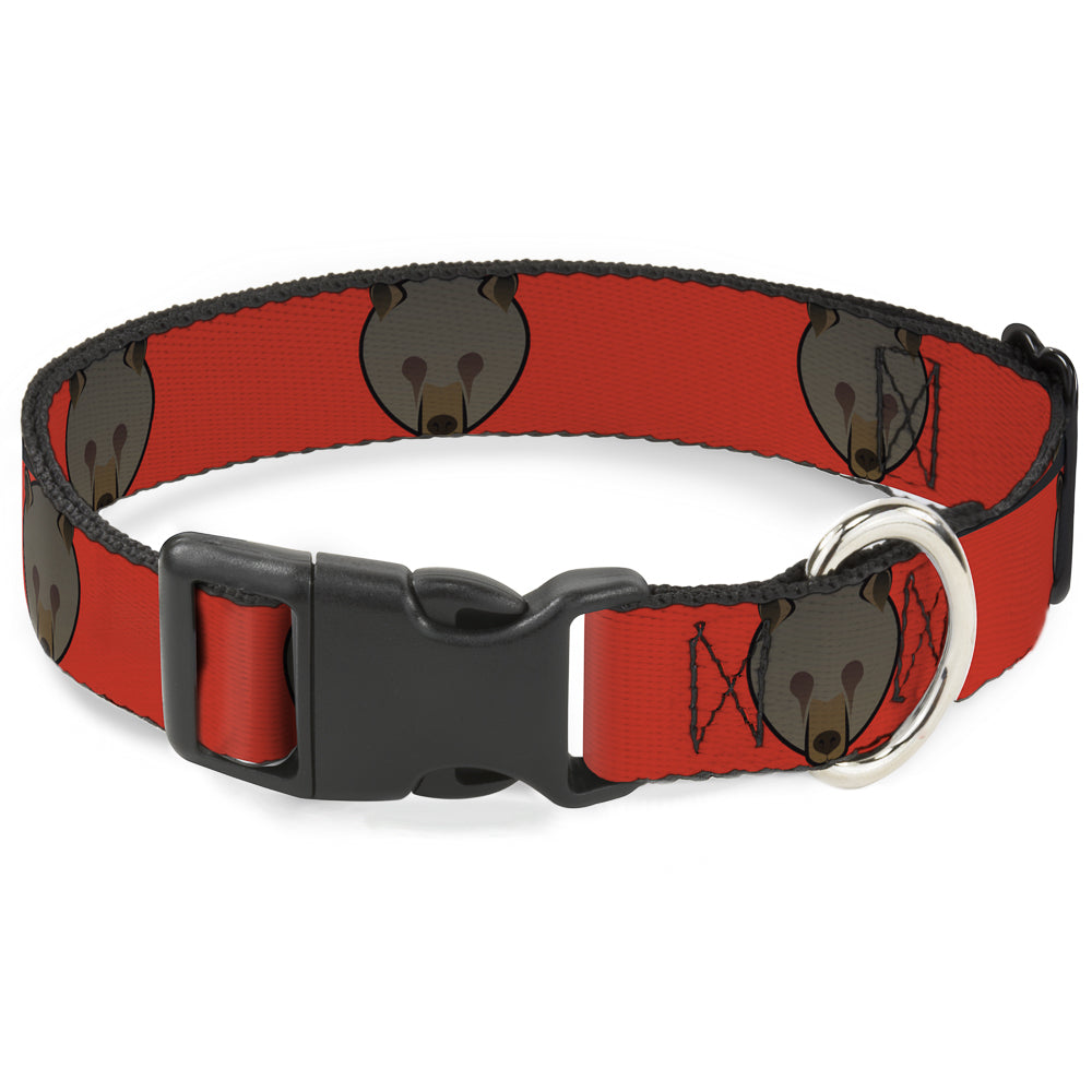 Plastic Clip Collar - Brown Bear Repeat Orange Plastic Clip Collars Buckle-Down