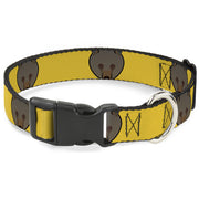 Plastic Clip Collar - Brown Bear Repeat Yellow Plastic Clip Collars Buckle-Down