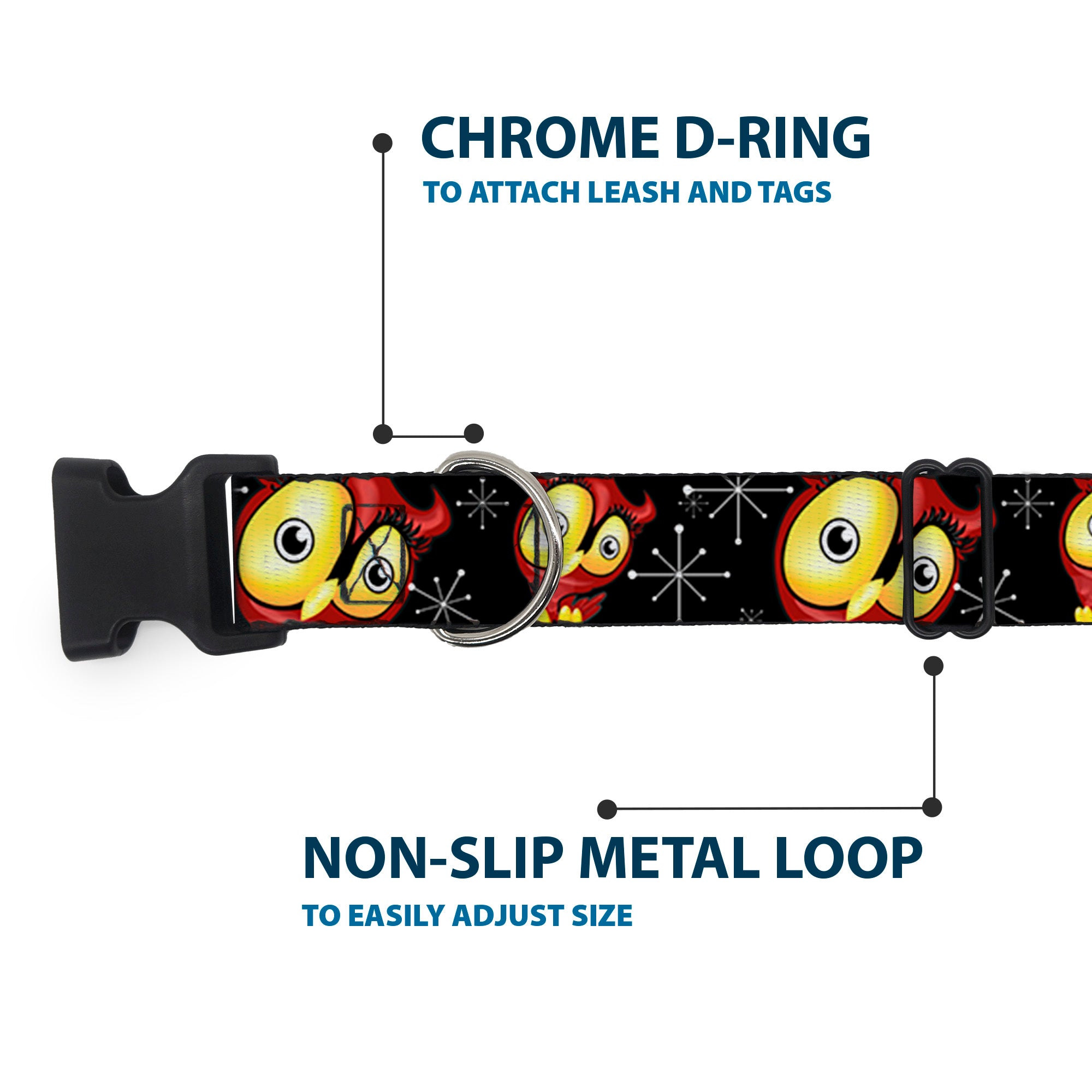 Plastic Clip Collar - Big Eye Owl Plastic Clip Collars Buckle-Down