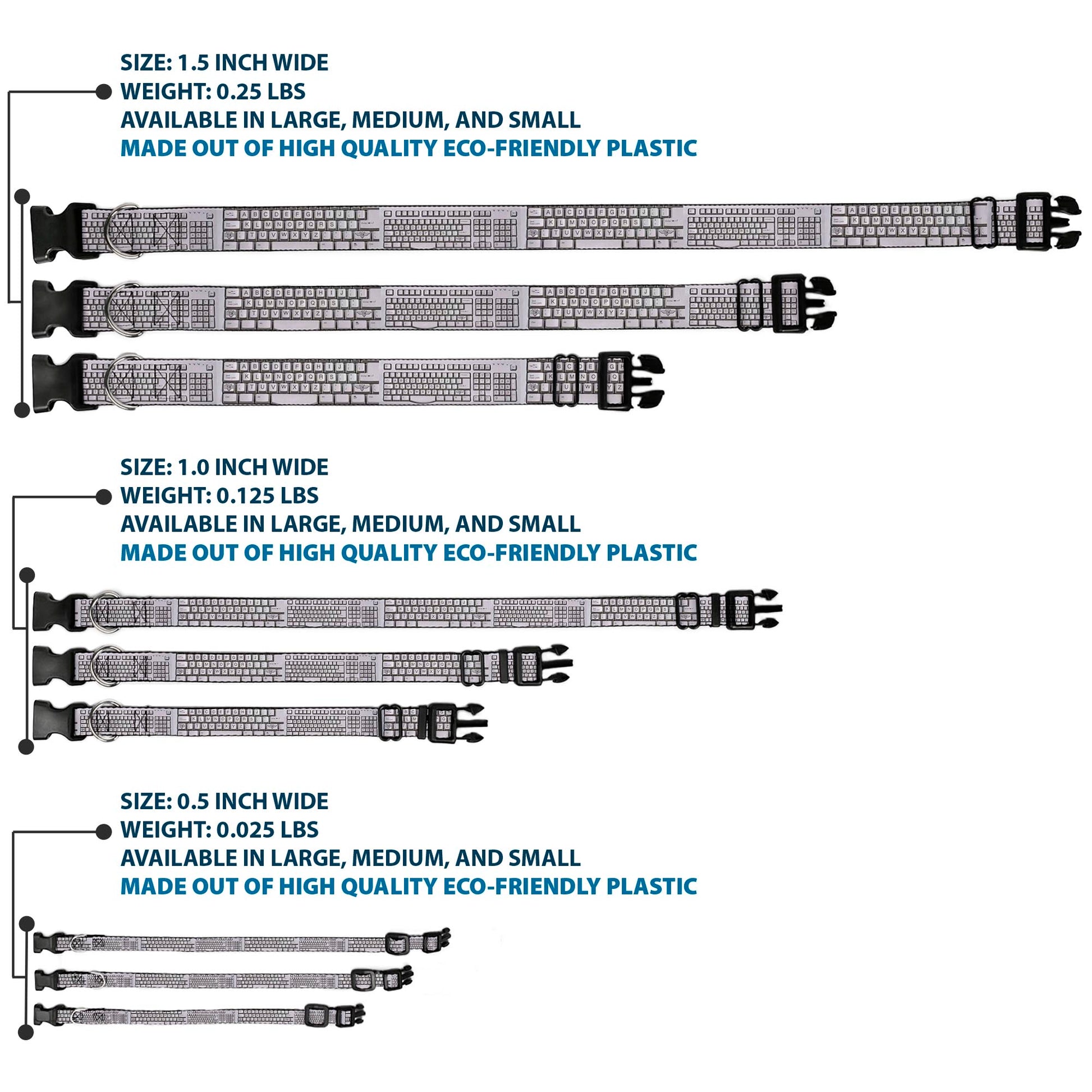 Plastic Clip Collar - BD Keyboard Plastic Clip Collars Buckle-Down