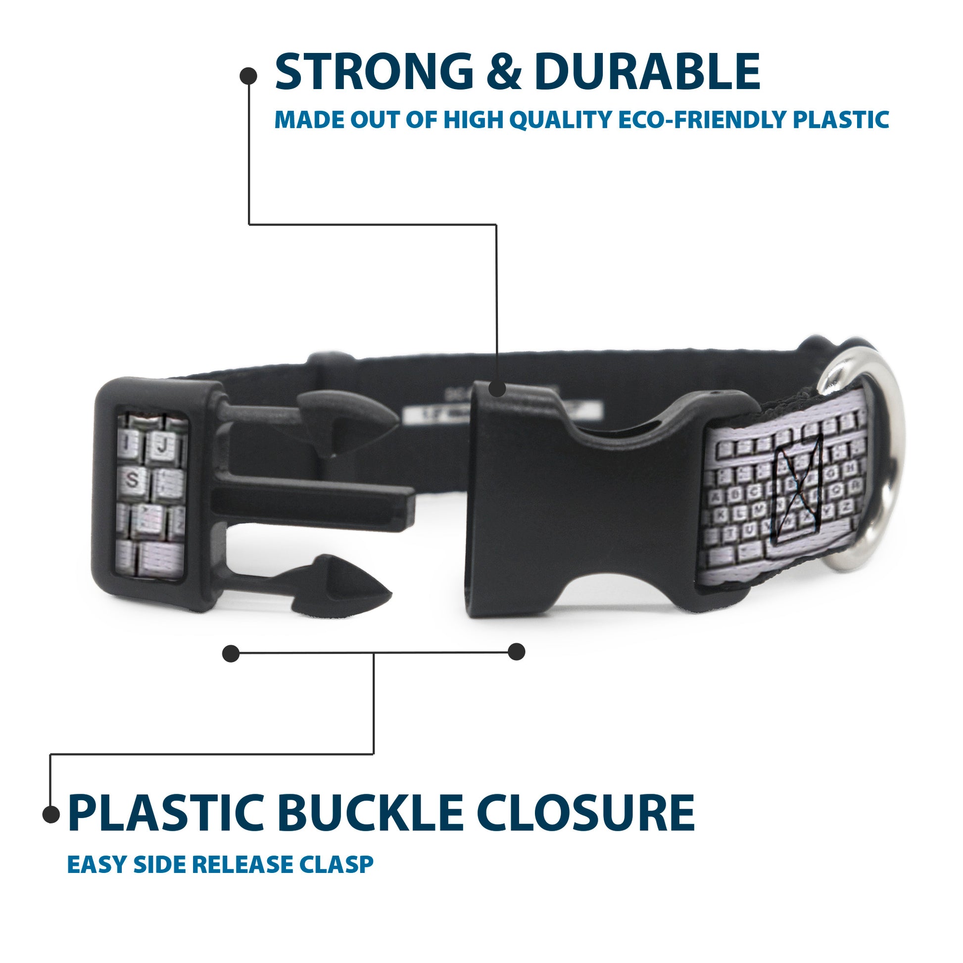 Plastic Clip Collar - BD Keyboard Plastic Clip Collars Buckle-Down