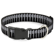 Plastic Clip Collar - Printed Bullets Pattern Black/Gray Plastic Clip Collars Buckle-Down