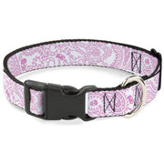 Plastic Clip Collar - Bandana/Skulls White/Pink Plastic Clip Collars Buckle-Down