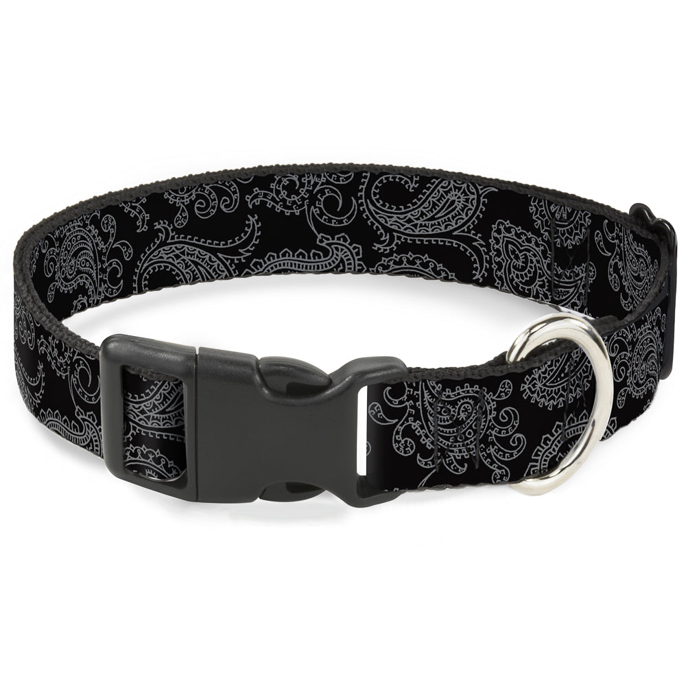 Plastic Clip Collar - Bandana Black/Gray Plastic Clip Collars Buckle-Down