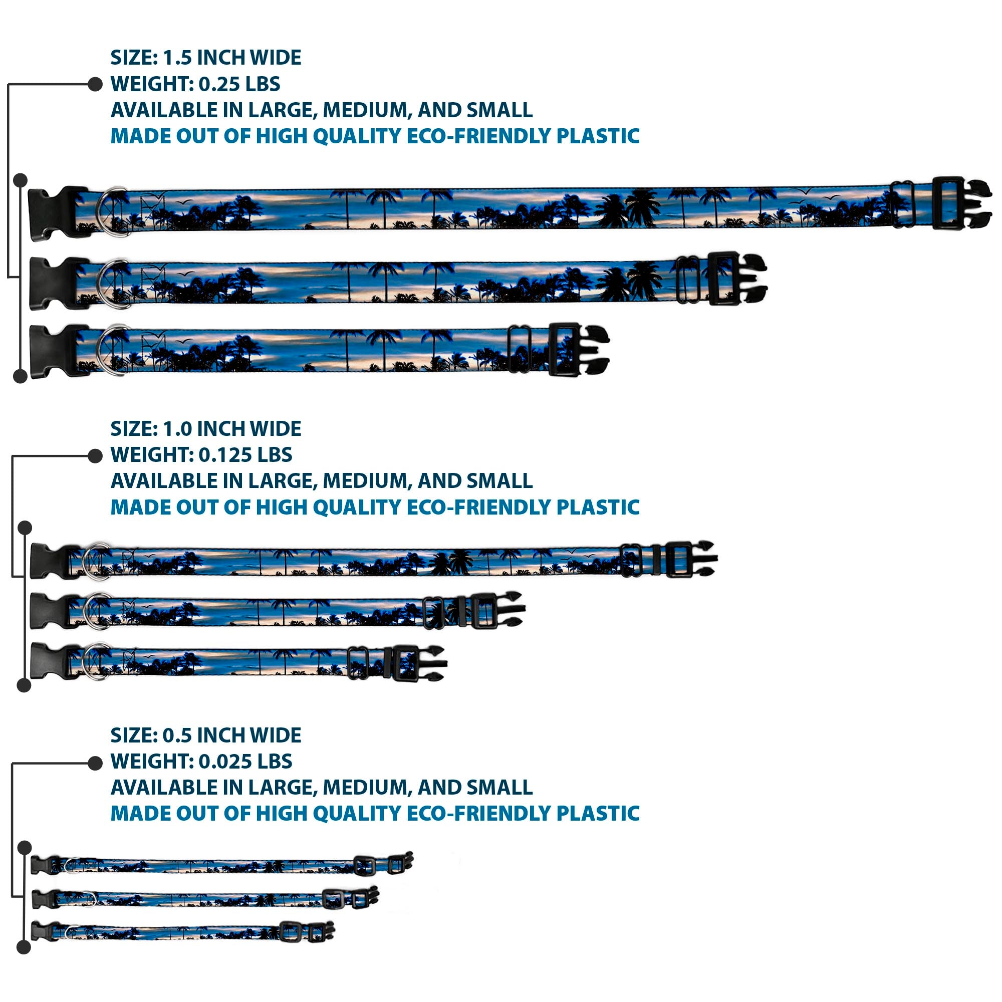 Plastic Clip Collar - Blue Sunset Plastic Clip Collars Buckle-Down