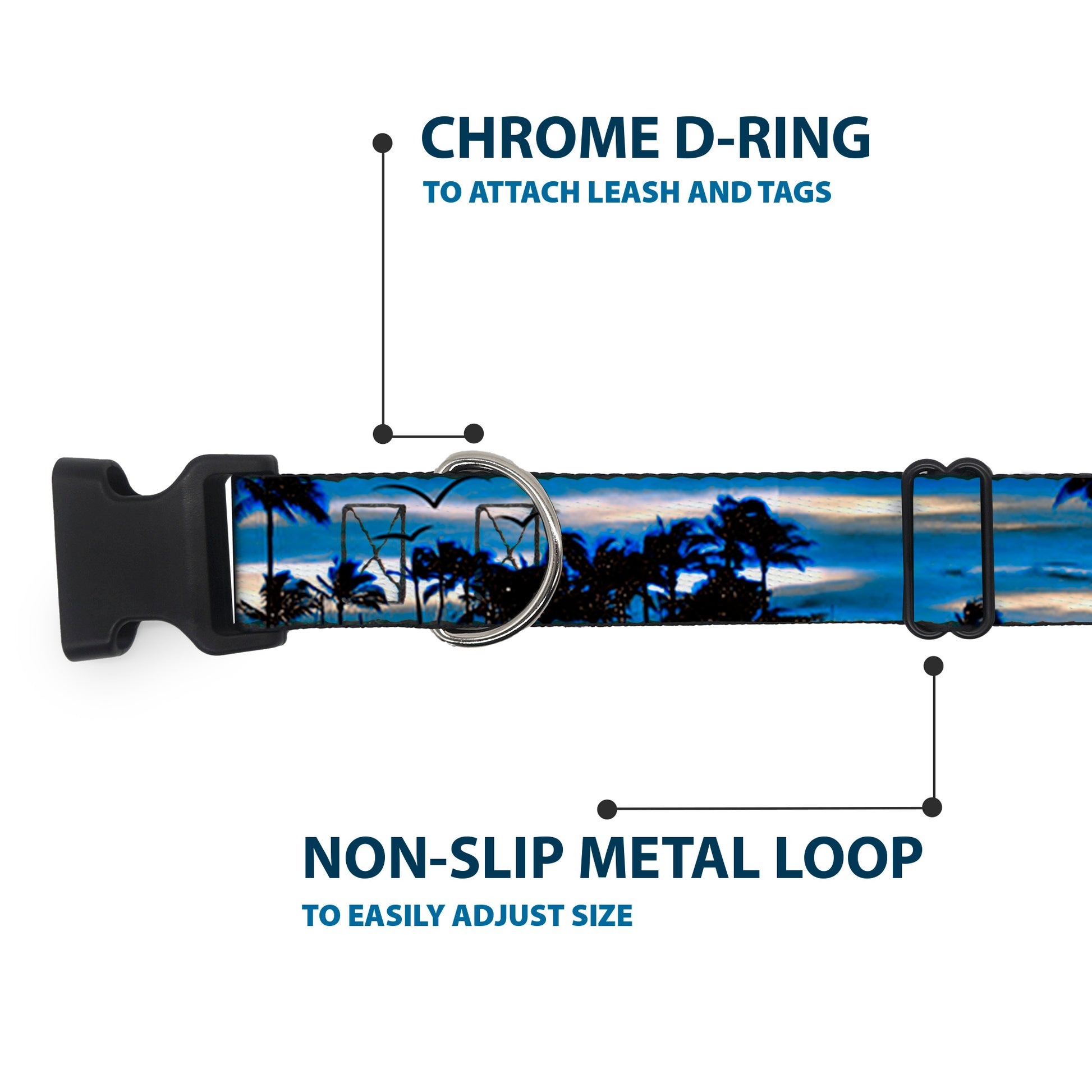 Plastic Clip Collar - Blue Sunset Plastic Clip Collars Buckle-Down