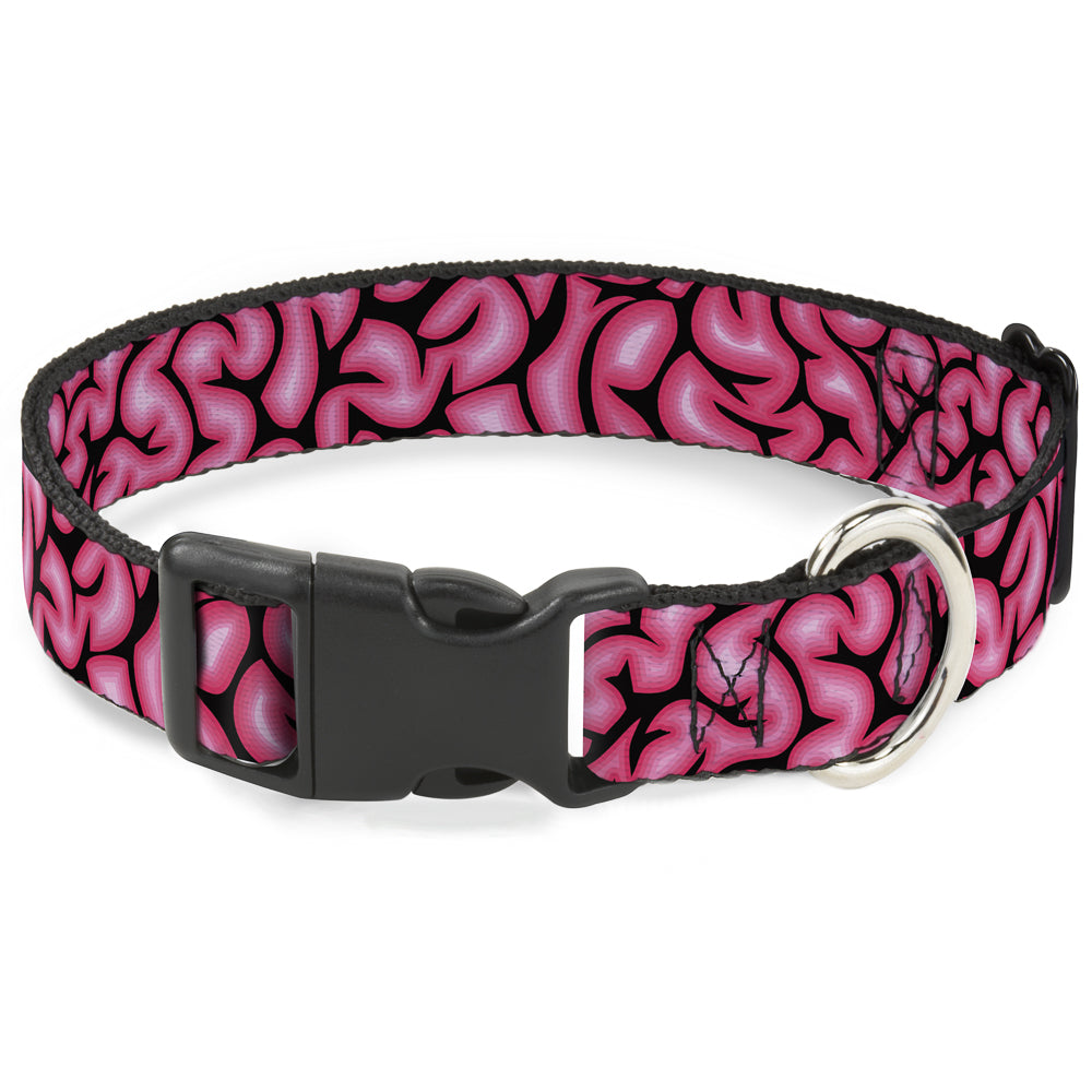 Plastic Clip Collar - Brains Black/Pink Plastic Clip Collars Buckle-Down