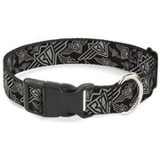 Plastic Clip Collar - BD Logo Scattered Black/Gray Plastic Clip Collars Buckle-Down