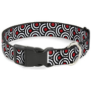 Plastic Clip Collar - Bullseye Stacked Black/White/Red Plastic Clip Collars Buckle-Down