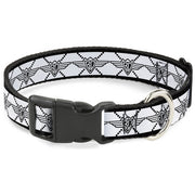 Plastic Clip Collar - BD Monogram2 White/Black Plastic Clip Collars Buckle-Down
