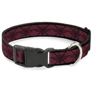 Plastic Clip Collar - BD Monogram2 Red/Black Plastic Clip Collars Buckle-Down