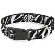 Plastic Clip Collar - BD Logo/BUCKLE-DOWN Script Black/White Plastic Clip Collars Buckle-Down