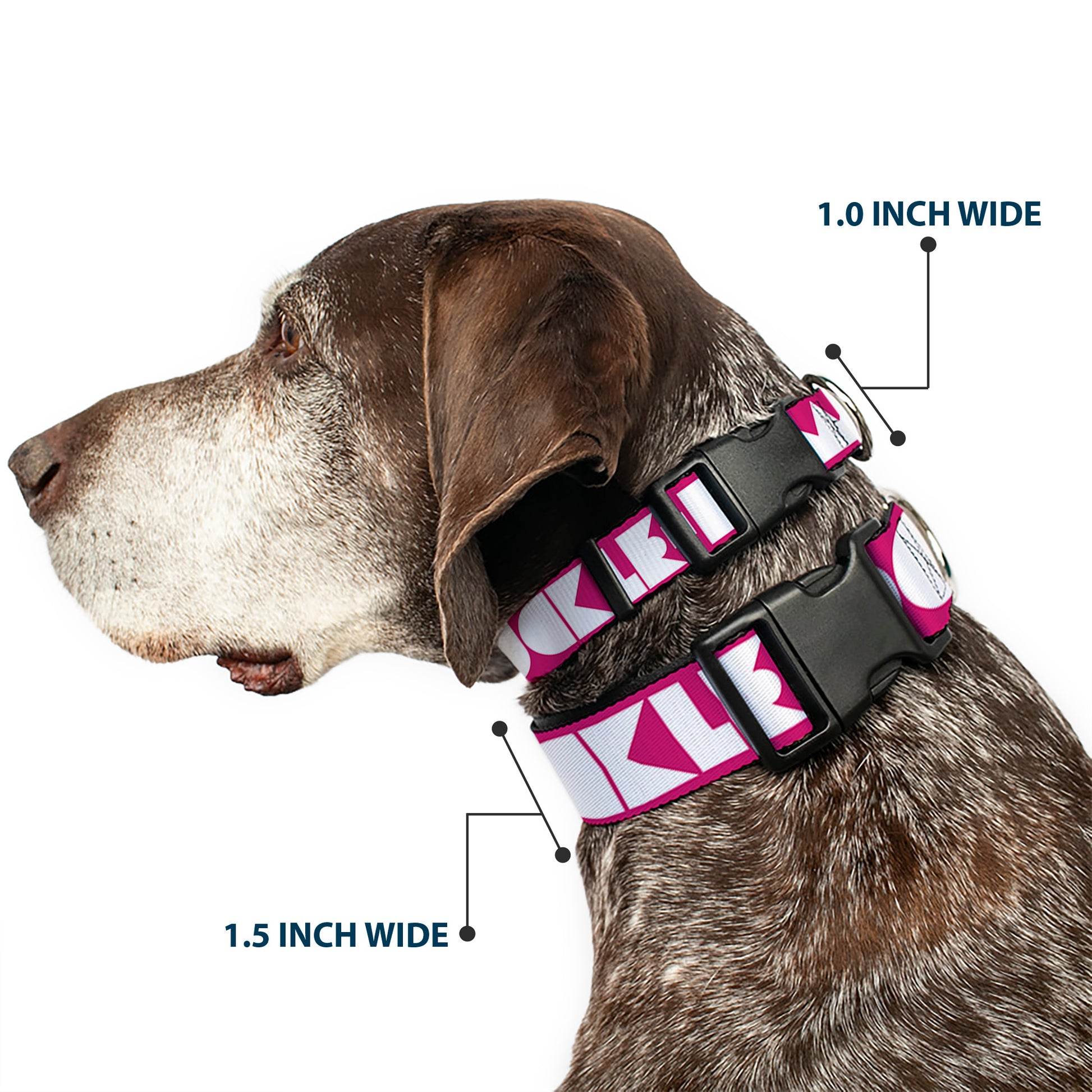 Plastic Clip Collar - BUCKLE-DOWN Shapes Hot Pink/White Plastic Clip Collars Buckle-Down