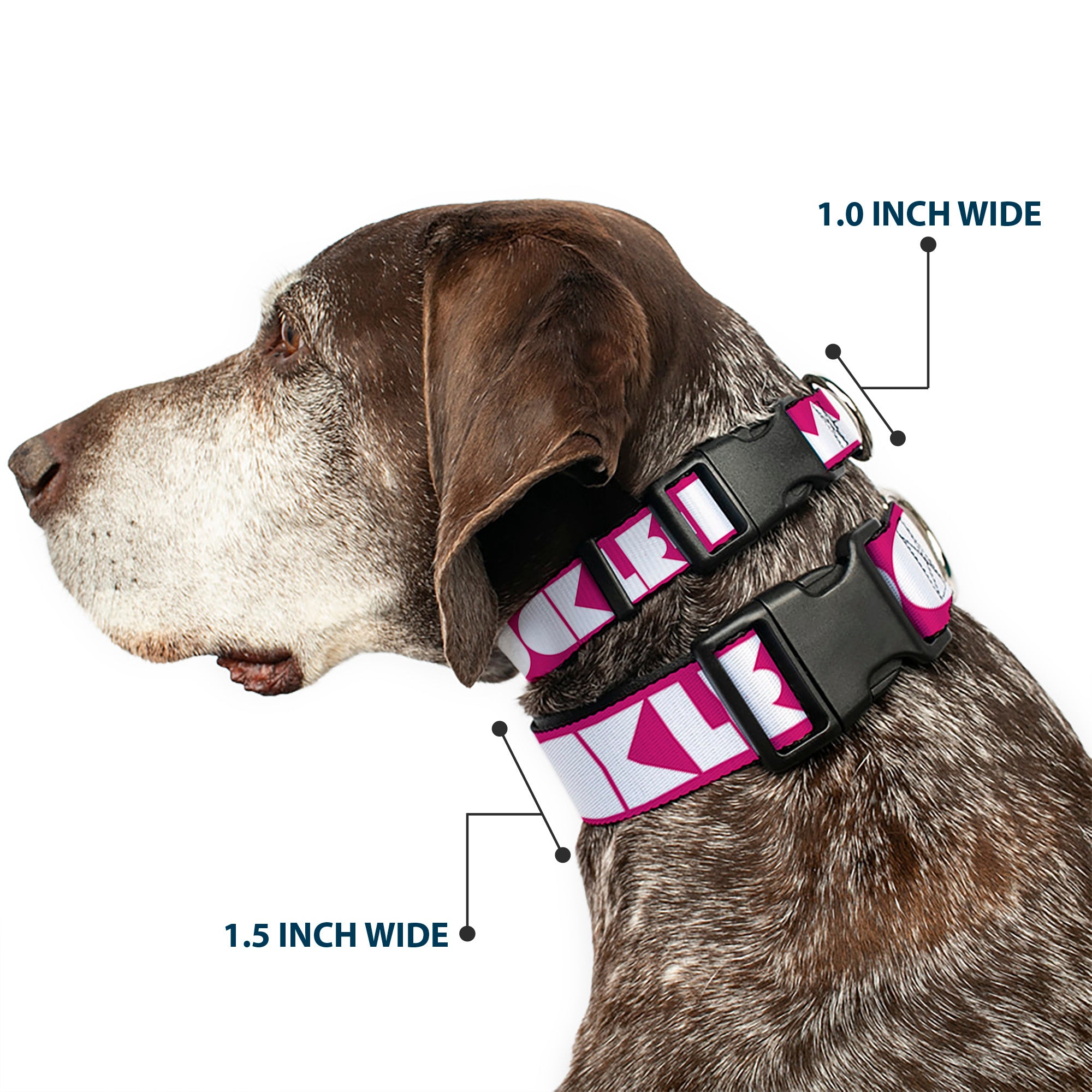 Plastic Clip Collar - BUCKLE-DOWN Shapes Hot Pink/White Plastic Clip Collars Buckle-Down