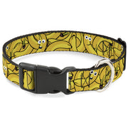 Plastic Clip Collar - Bananas Stacked Cartoon Yellows Plastic Clip Collars Buckle-Down