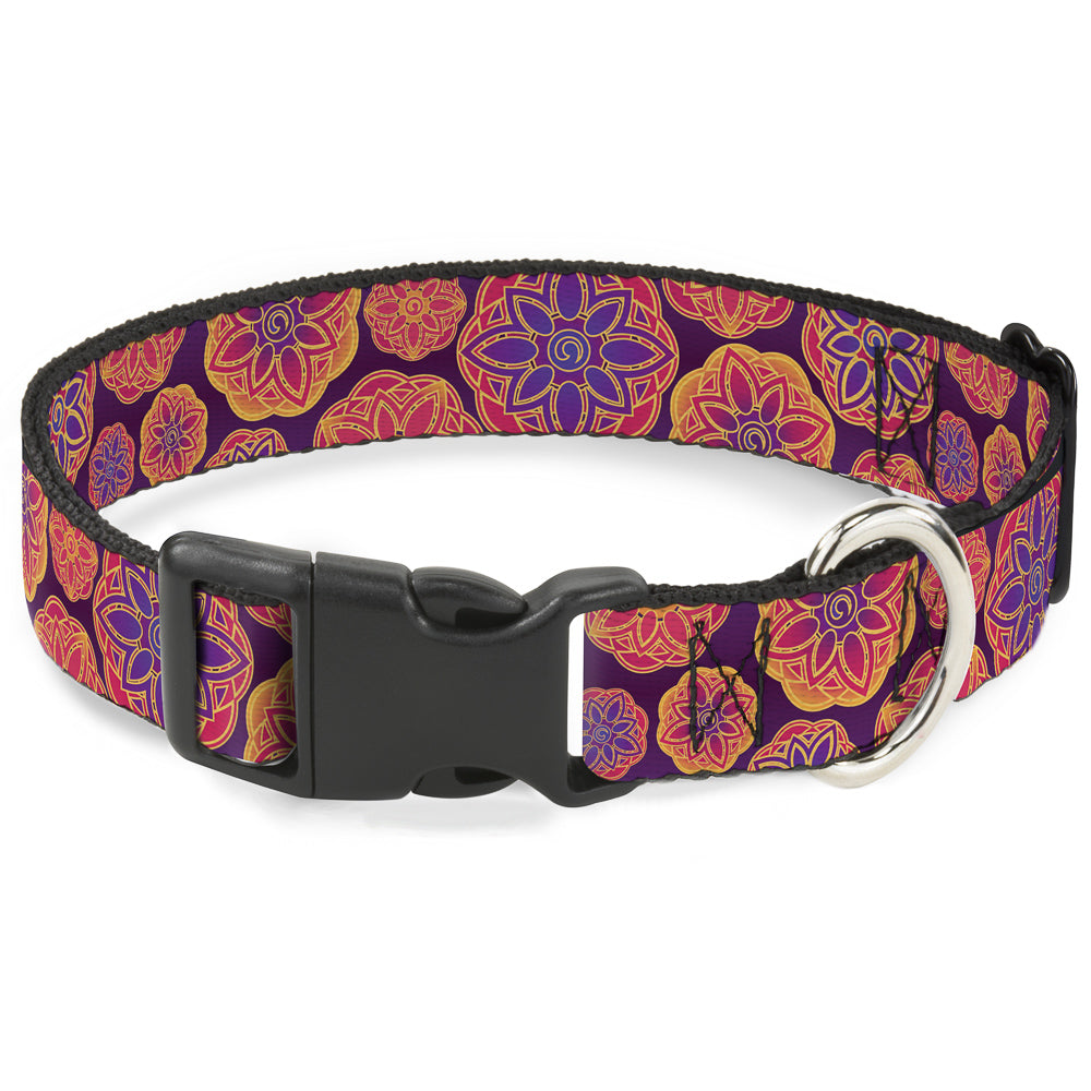 Plastic Clip Collar - Boho Mandala Purples/Oranges/Pinks Plastic Clip Collars Buckle-Down