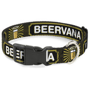 Buckle-Down Plastic Buckle Dog Collar - Beer Pint/BEERVANA Rays/Waves Black/Olive Plastic Clip Collars Buckle-Down